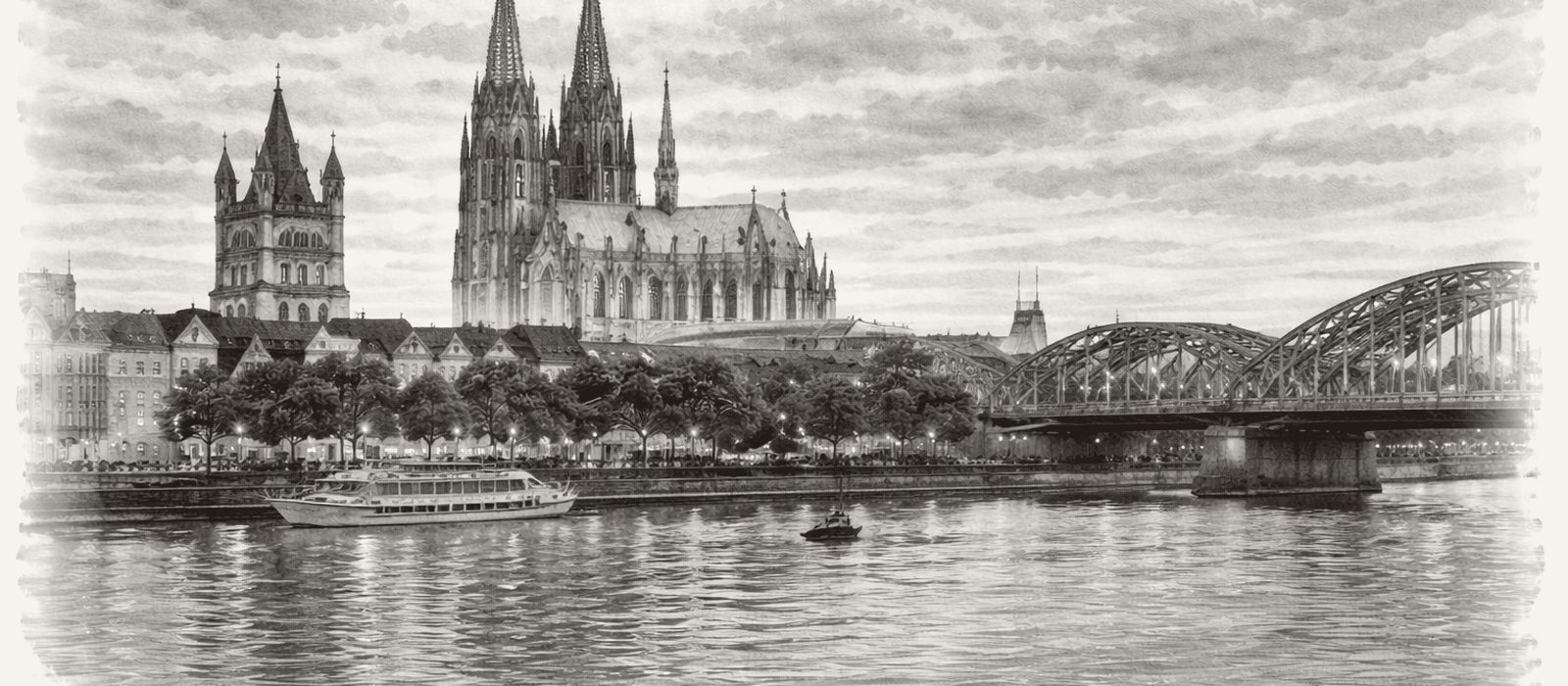Architectural view of K&ouml;ln, drawn plate